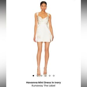 Revolve Runaway The Label Ivory Havana Mini Dress, XS